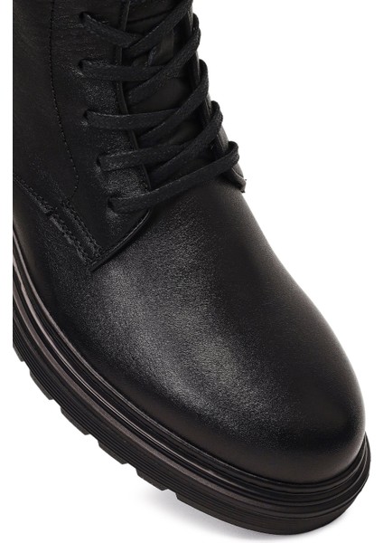 Erkek Siyah Fermuarlı Deri Casual Bot 25WFD678118
