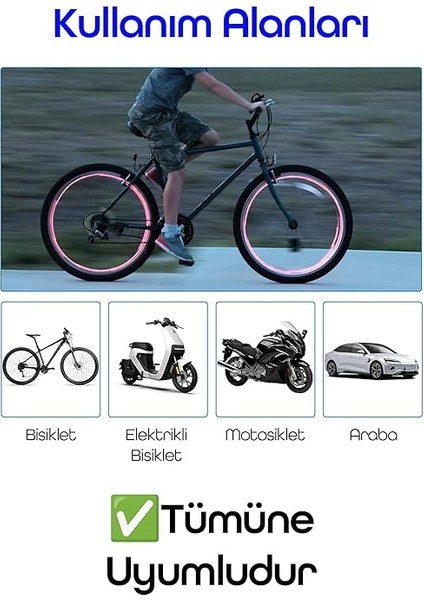 Hareket Sensörlü Bisiklet Teker Işığı LED Araba Motor Tekerlek Lambası Sibop Kapağı Kırmızı 3972 indirimleri