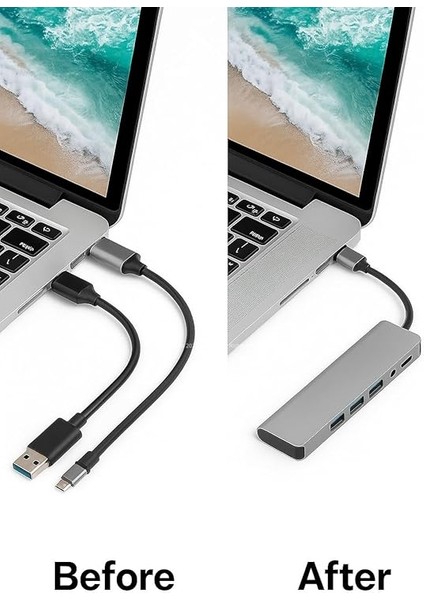 8’i 1 Arada Type-C Hub Çoklu Dönüştürücü USB 3.0 4K HDMI RJ45 Ethernet 87W Pd Şarj Sd Tf Kart Okuyucu Macbook Laptop Tablet Uyumlu Hızlı Veri Aktarımı Taşınabilir Adaptör fırsatları
