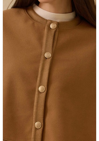 Kadın Katmanlı Kaşe Panço - Camel modelleri