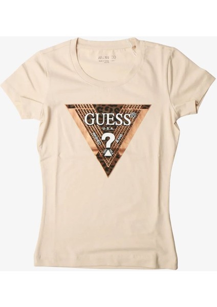 Kadın Leo Slim Fit T-Shirt - Krem