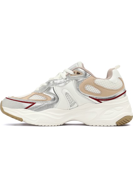 Kadın Bej Bağcıklı Kalın Tabanlı Sneaker 25AFD494214 fiyatları