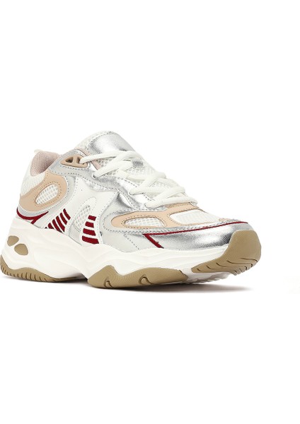 Kadın Bej Bağcıklı Kalın Tabanlı Sneaker 25AFD494214