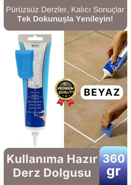 Profesyonel Kolay Kullanıma Hazır Zemin Duvar Onarma Gaga Uçlu Tüp Fayans Arası Derz Dolgu Beyaz