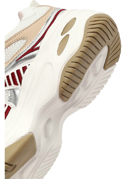 Kadın Bej Bağcıklı Kalın Tabanlı Sneaker 25AFD494214