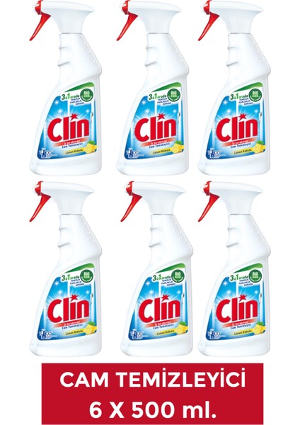 6 Adet Limon Cam Yüzey Temizleyici 500 ml