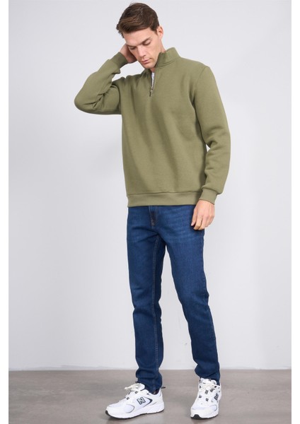 Çetinkaya Mentality 3907 3 Ip Dik Yaka Haki Sweatshirt fiyatları