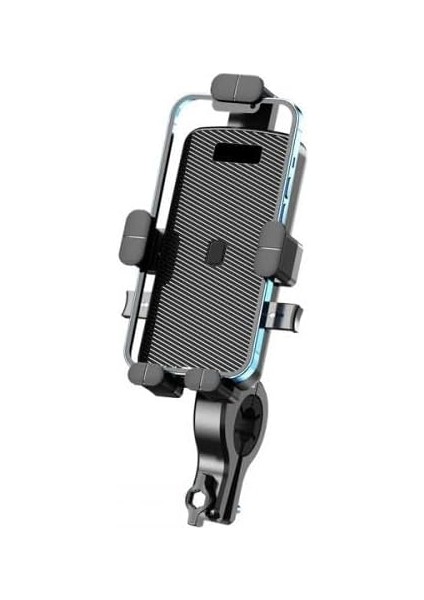 Polham Otomatik Kilit Sistemli Sarsılmaz Düşmez Gidon Uyumlu Bisiklet, Motosiklet Telefon Tutucu