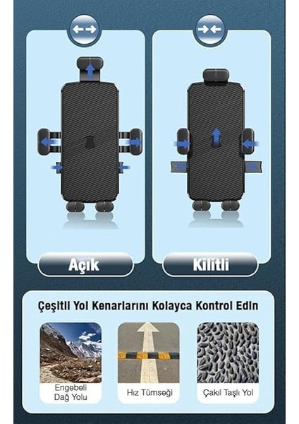 Polham Otomatik Kilit Sistemli Sarsılmaz Düşmez Gidon Uyumlu Bisiklet, Motosiklet Telefon Tutucu fiyatları