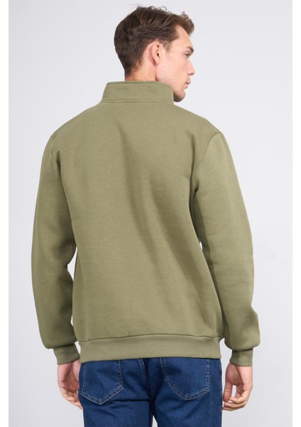 Çetinkaya Mentality 3907 3 Ip Dik Yaka Haki Sweatshirt fırsatları