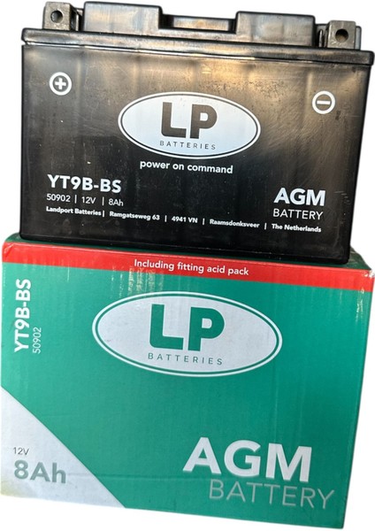 YT9B-BS 12V 8AH Agm Bakım Gerektirmeyen Motosiklet Aküsü (Yamaha, Honda, Suzuki, Kawasaki Scooter Uyumlu)