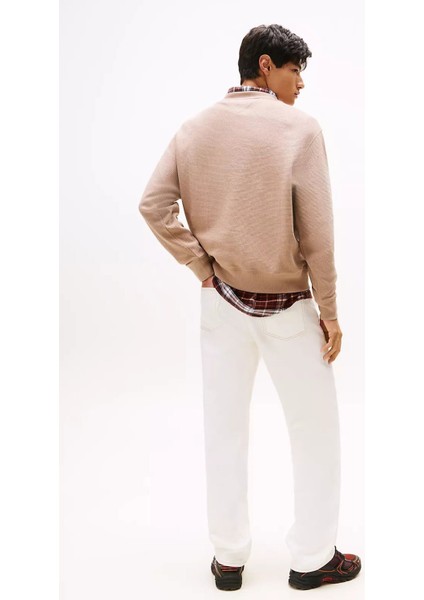 Erkek Rahat Kalıp Waffle Dokulu Sweatshirt - Bej modelleri