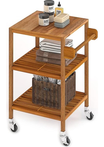 Masif Akasya,holger Mutfak Servis ARABASI,520X520X850 Mm,altın Tik