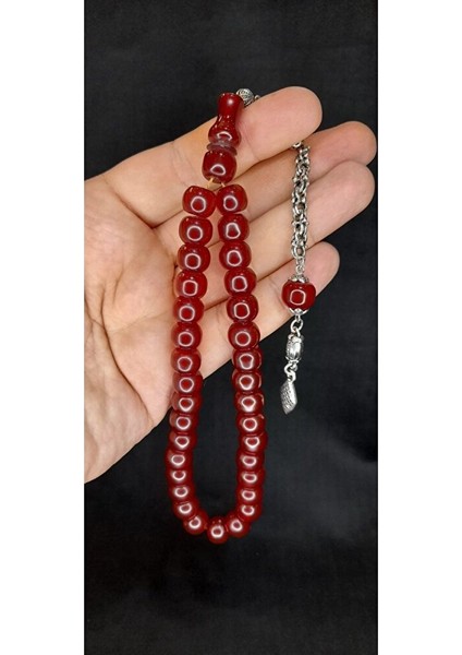 Çubuk Kehribar Tesbih Basık Model Kahverengi T-436 fırsatları