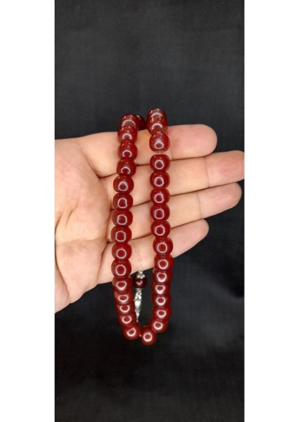 Çubuk Kehribar Tesbih Basık Model Kahverengi T-436