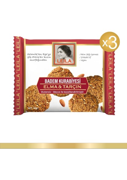 Leila Elma & Tarçın Badem Kurabiyesi 40gr x 2 Adet fiyatları