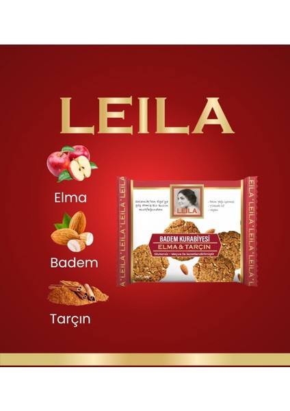 Leila Elma & Tarçın Badem Kurabiyesi 40gr x 2 Adet modelleri