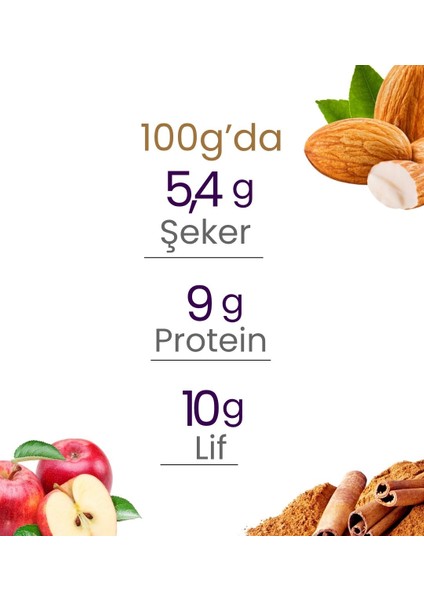 Leila Elma & Tarçın Badem Kurabiyesi 40gr x 2 Adet indirimleri