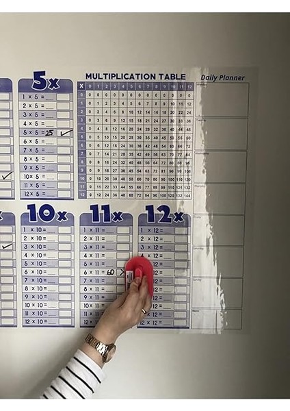 Kağıt Çarpım Tablosu Yazı Tahtası Akıllı Kağıt Tahta Ingilizce 100X56 cm 1 Adet Kalem fırsatları