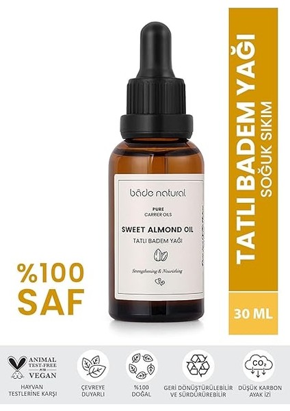 Natural Tatlı Badem Yağı Soğuk SIKIM%100 Saf 30 ml fiyatları