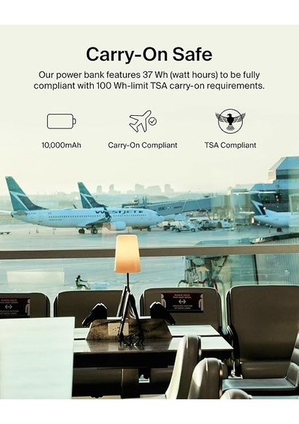 10000 Mah Powerbank, 15W Usb-C & 12W 2xusb-A Girişli, Kompakt Dizayn, Kablo Dahil, Mavi fiyatları