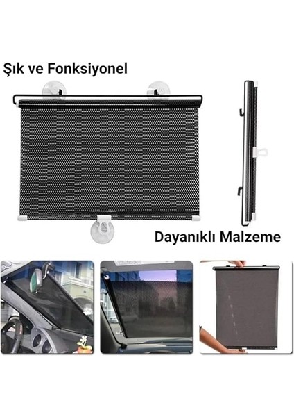 Otomatik Mekanızmalı 58X125CM Araç Ön Cam Güneşlik Araç Karavan Ofis Güneşlik Perdesi Geri Çekilebilir Oto Ön Cam Güneşlik Branda fırsatları