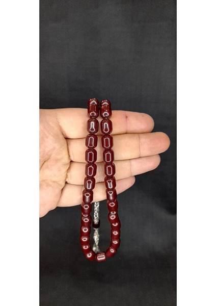 Çubuk Kehribar Tesbih Koyu Kahverengi Kapsül Kesim T-437 indirimleri