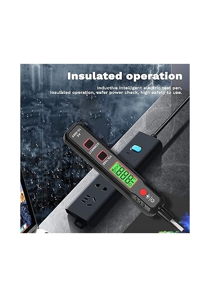 Ekran Elektrik Test Kalemi AC12-300V Gerilim Test Cihazı Canlı/sıfır Tel Ü El Feneri ve Sesli Işık Alarm Fonksiyonu ile Kablo Kesme Noktası Bulucu Doomun fiyatları