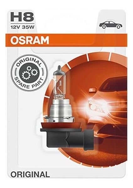 H8 Far Ampulü, 12V 35W, Blister Ambalaj 1 Adet Orijinal Yedek Parça