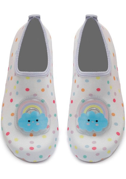 Işıklı Cloud Bulut Figürlü Kaymaz Tabanlı Esnek Hafif Dayanıklı Çocuk Havuz Plaj Deniz Ayakkabısı