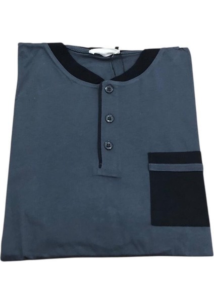 Pijamoni Erkek %100 Pamuk Penye Mevsimlik Uzun Kollu Pijama Takımı 6840