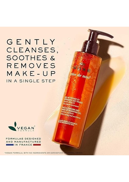Nuxe Reve De Miel Gel - Yüz ve Göz Makyaj Temizleme Jeli 200ML 1 Paket (1 x 1 Adet) modelleri
