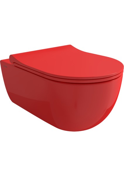 Bocchi V Tondo Asma Klozet Parlak Kırmızı Kapak Dahil 1416-019-0128