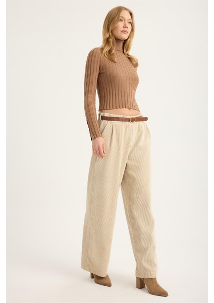 Kadife Geniş Kesim Pantolon modelleri