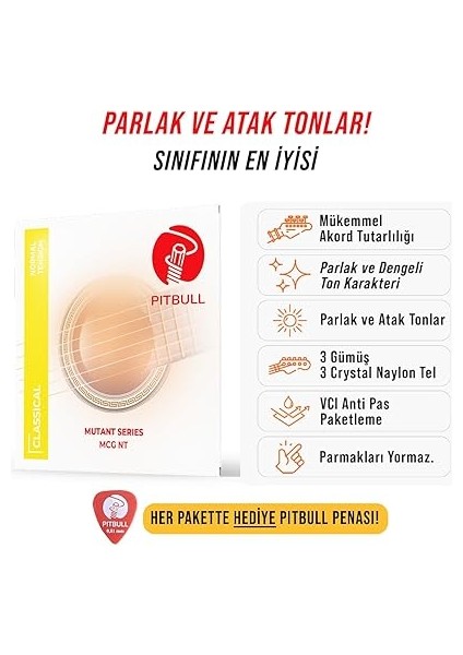 Mutant Seri Coated Klasik Gitar Teli Normal Tansiyon Mcg Nt fiyatları