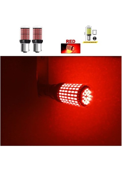 .qualıty. ( 2 x Adet ) 1 Takım. LED 1016 21/5W Çiftduy Şaşı Tırnak Ampul 12V 144 LED Şeffaf Red ( 21/5W 1016 Ampul 144 LED Kırmızı ) modelleri