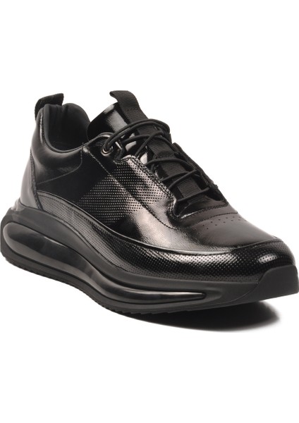 Siyah Rugan Hakiki Deri Airbagsole Erkek Sneaker 152-22053 M