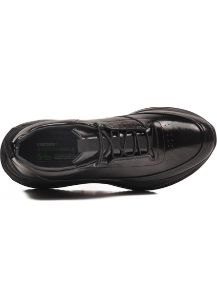 Siyah Rugan Hakiki Deri Airbagsole Erkek Sneaker 152-22053 M fırsatları