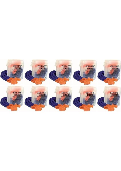 Essafe 10 Adet Hem Gürültüye Hem Suya Karşı Tam Koruma Sağlayan Kulak Tıkacı GE1425 24DB En 352-2 & Ce Belgeli Yüzme Için Kulak Tıkacı Gürültü Önleyici