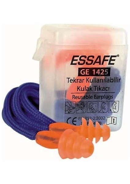 Essafe 10 Adet Hem Gürültüye Hem Suya Karşı Tam Koruma Sağlayan Kulak Tıkacı GE1425 24DB En 352-2 & Ce Belgeli Yüzme Için Kulak Tıkacı Gürültü Önleyici fiyatları