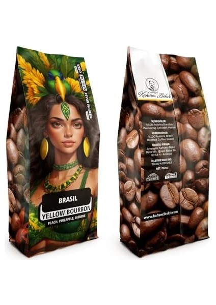 Amasyalı Kahveci Bekir Brezilya Yellow Bourbon Kahve Çekirdek 250G