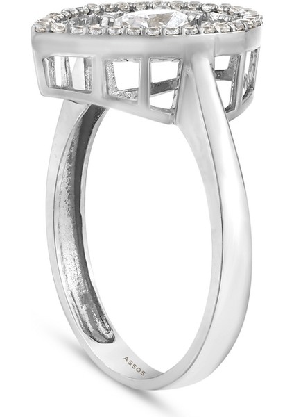 Taşlı Tasarım Altın Yüzük - 14K