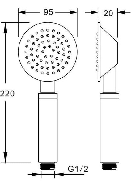 El Duş Başlığı 304 Çelik Metal Oval KE103 modelleri