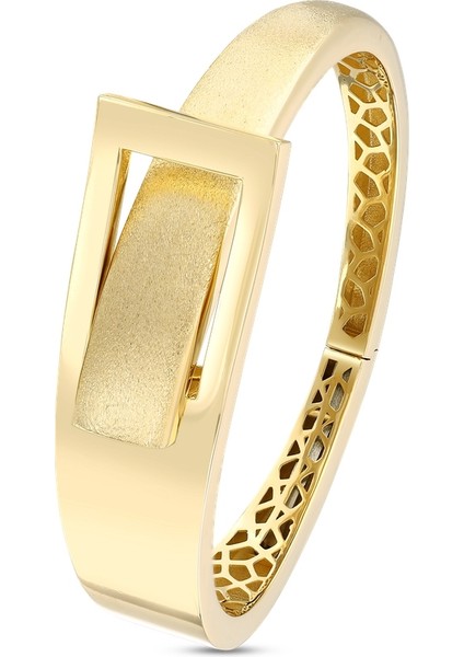 Tasarım Altın Kelepçe Bilezik - 14K