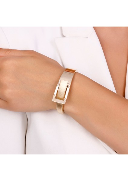 Tasarım Altın Kelepçe Bilezik - 14K