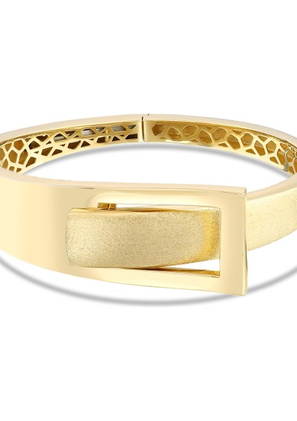 Tasarım Altın Kelepçe Bilezik - 14K