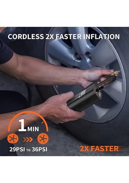 Lastik Şişirme Pompası, Kompresörü 12V Dc, 150 Psı, USB Şarj, Otomatik Kapanma Bisiklet, Araç, Top, Bv Lastikler 6000 Mah indirimleri
