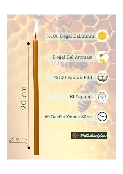 (50 Adet) Mum Petekoğlu Dilek Mumu Petek Uzun Parti Nişan Düğün Ritüel Doğum Günü Mum modelleri