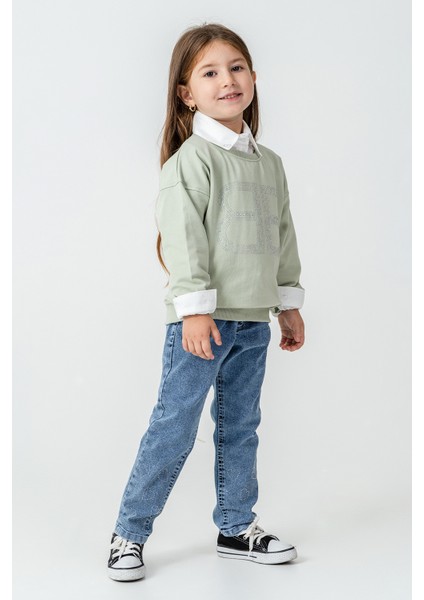 Bb Taşlı Sweatshirt Kız Çocuk 3\'lü Takım - 26K 6333 fiyatları