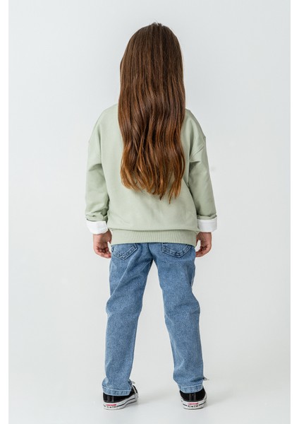 Bb Taşlı Sweatshirt Kız Çocuk 3\'lü Takım - 26K 6333 modelleri